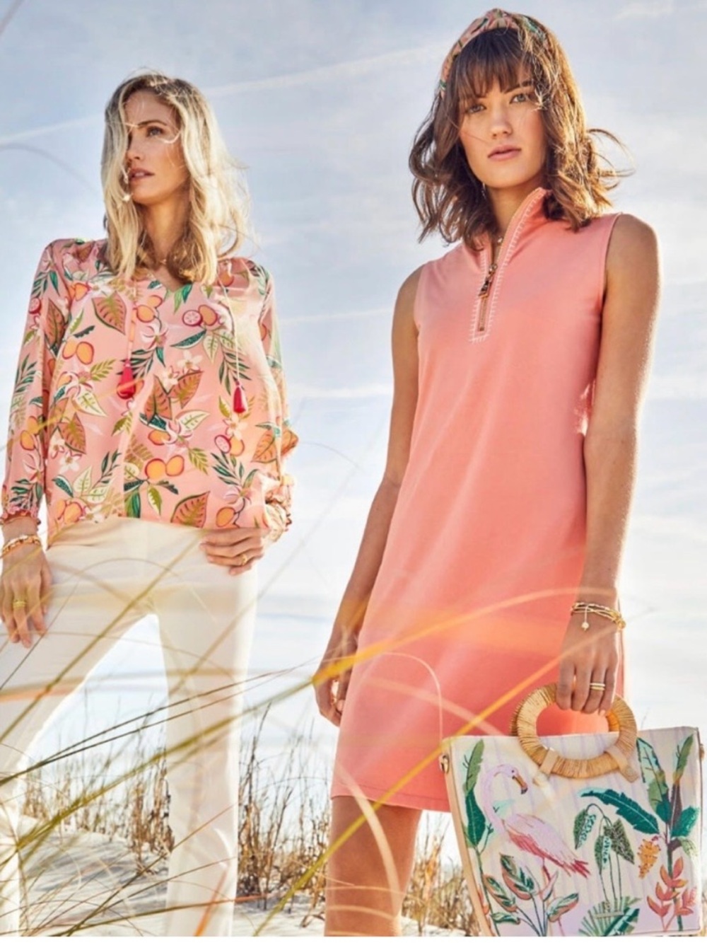 Spartina Serena Half Zip Pink Sleeveless Zip-Up Dress Large - Picture 10 of 12